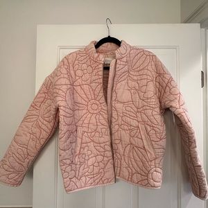 Anthropologie/free people pink quilted jacket